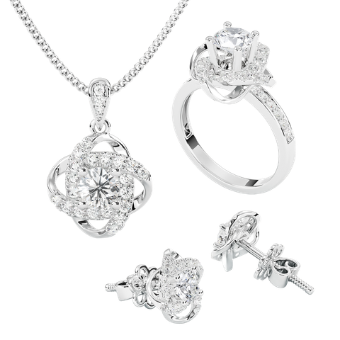 Bộ Trang Sức Kim Cương Loveknot