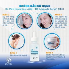 (HSD 13/06/2025) TINH CHẤT DR.MAY HYALURONIC ACID + B5 CẤP NƯỚC PHỤC HỒI DA - 30ML