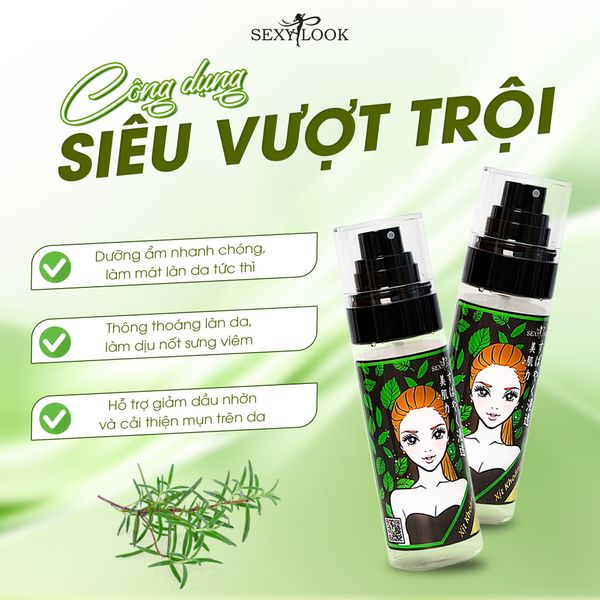XỊT KHOÁNG TRÀM TRÀ HỖ TRỢ GIẢM DẦU MỤN VÀ DƯỠNG ẨM DA SEXYLOOK