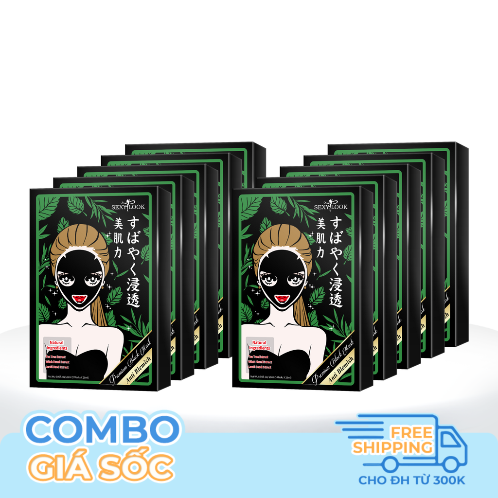 COMBO 10 HỘP MẶT NẠ TRÀM TRÀ HỖ TRỢ GIẢM DẦU MỤN 50 MIẾNG