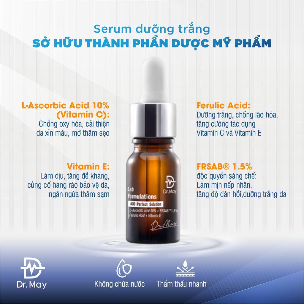 TINH CHẤT DR.MAY AIO DƯỠNG TRẮNG DA, MỜ THÂM NÁM - DR.MAY AIO PERFECT SOLUTION