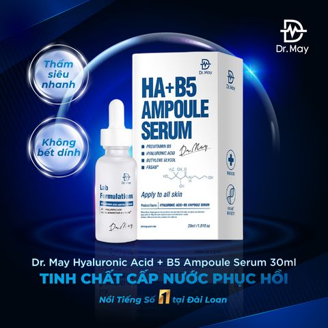 TINH CHẤT DR.MAY HYALURONIC ACID + B5 CẤP NƯỚC PHỤC HỒI DA - 30ML