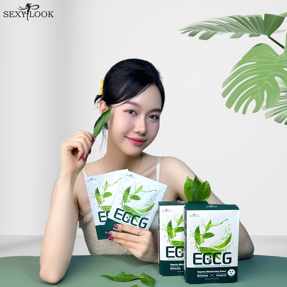 MẶT NẠ TRÀ XANH DƯỠNG ẨM SÂU VÀ LÀM DỊU DAMặt Nạ Trà Xanh EGCG Dưỡng Ẩm Sâu và Dịu Da Mụn – SEXYLOOK OFFICIAL