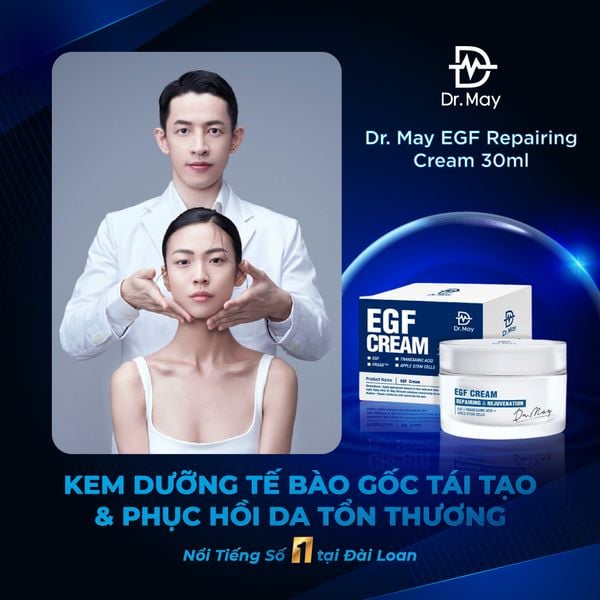 (HSD 10/2025) KEM DƯỠNG TẾ BÀO GỐC DR.MAY TÁI TẠO VÀ PHỤC HỒI DA TỔN THƯƠNG - DR.MAY EGF REPAIRING CREAM