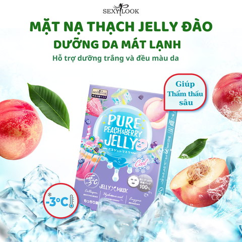 (HSD 05-10/2025) 10 MIẾNG LẺ MẶT NẠ THẠCH JELLY ĐÀO DƯỠNG DA TRẮNG SÁNG