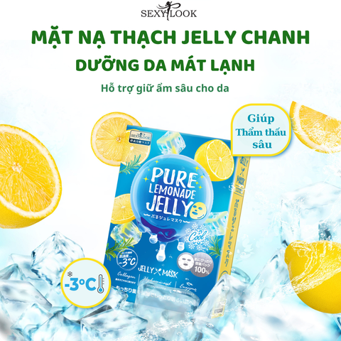 (HSD 10/2025) 10 MIẾNG LẺ MẶT NẠ THẠCH JELLY CHANH - CẤP ẨM LÀM MÁT