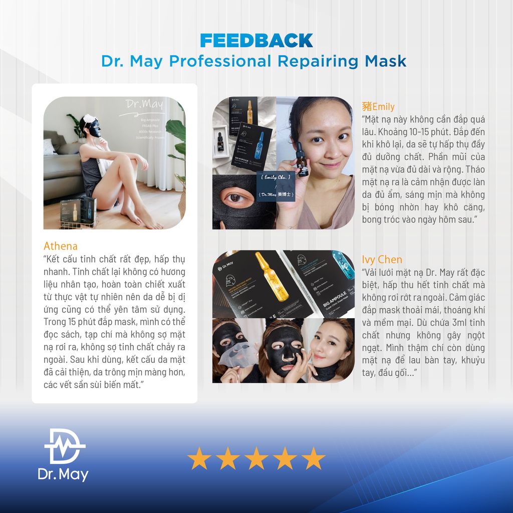 (HSD 09-11/2025) MẶT NẠ DR.MAY TÁI TẠO DA - DR.MAY PROFESSIONAL REPAIRING MASK