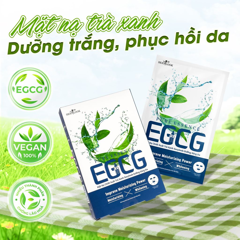 CB 8 MIẾNG MẶT NẠ TRÀ XANH SEXYLOOK - DƯỠNG SÁNG DA