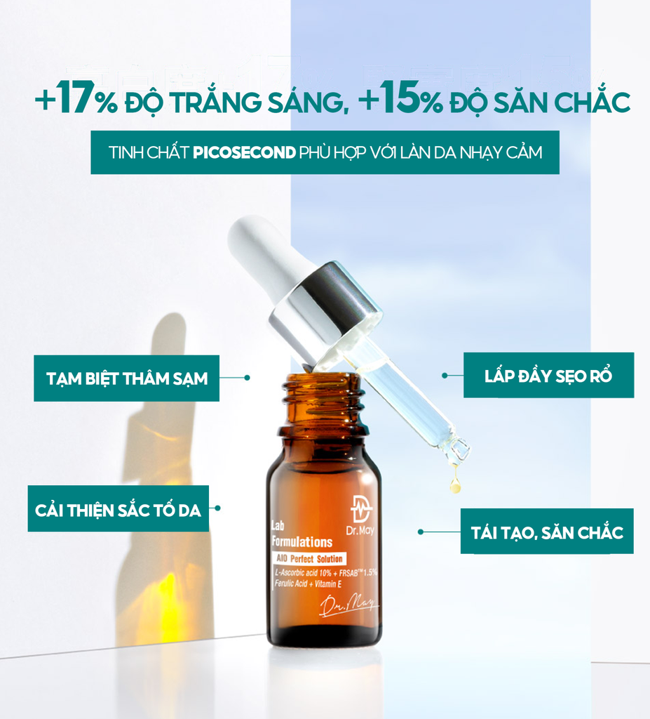 TINH CHẤT DR.MAY AIO DƯỠNG TRẮNG DA, MỜ THÂM NÁM - DR.MAY AIO PERFECT SOLUTION