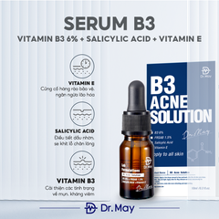 (HSD 26/08/2025) TINH CHẤT DR.MAY B3 GIẢM MỤN, DẦU NHỜN - DR.MAY B3 ACNE SOLUTION SERUM