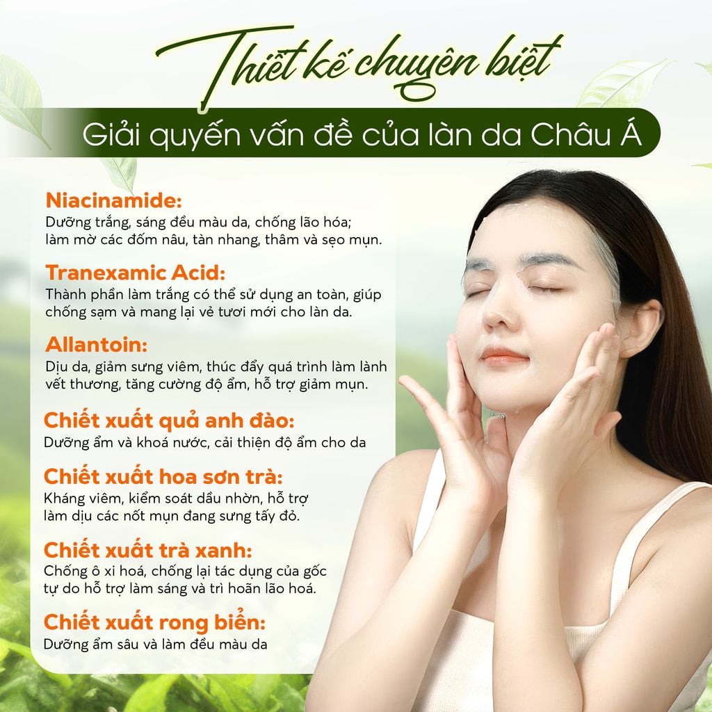 CB 8 MIẾNG MẶT NẠ TRÀ XANH SEXYLOOK - DƯỠNG SÁNG DA