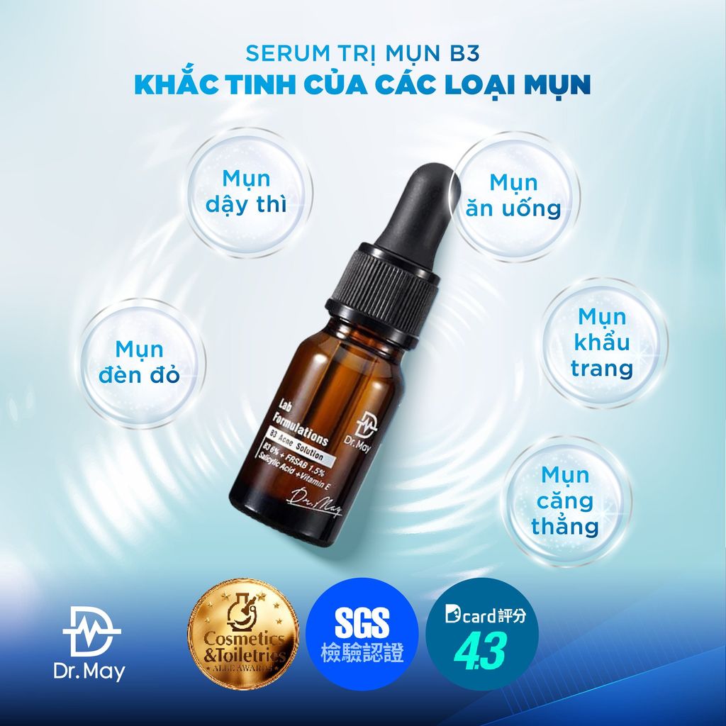 TINH CHẤT DR.MAY B3 GIẢM MỤN, DẦU NHỜN - DR.MAY B3 ACNE SOLUTION SERUM