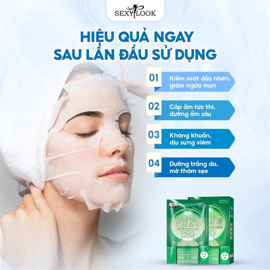 (HSD T7-10/2026) SET 8 MIẾNG MẶT NẠ TINH DẦU TRÀM TRÀ GIẢM DẦU MỤN SEXYLOOK