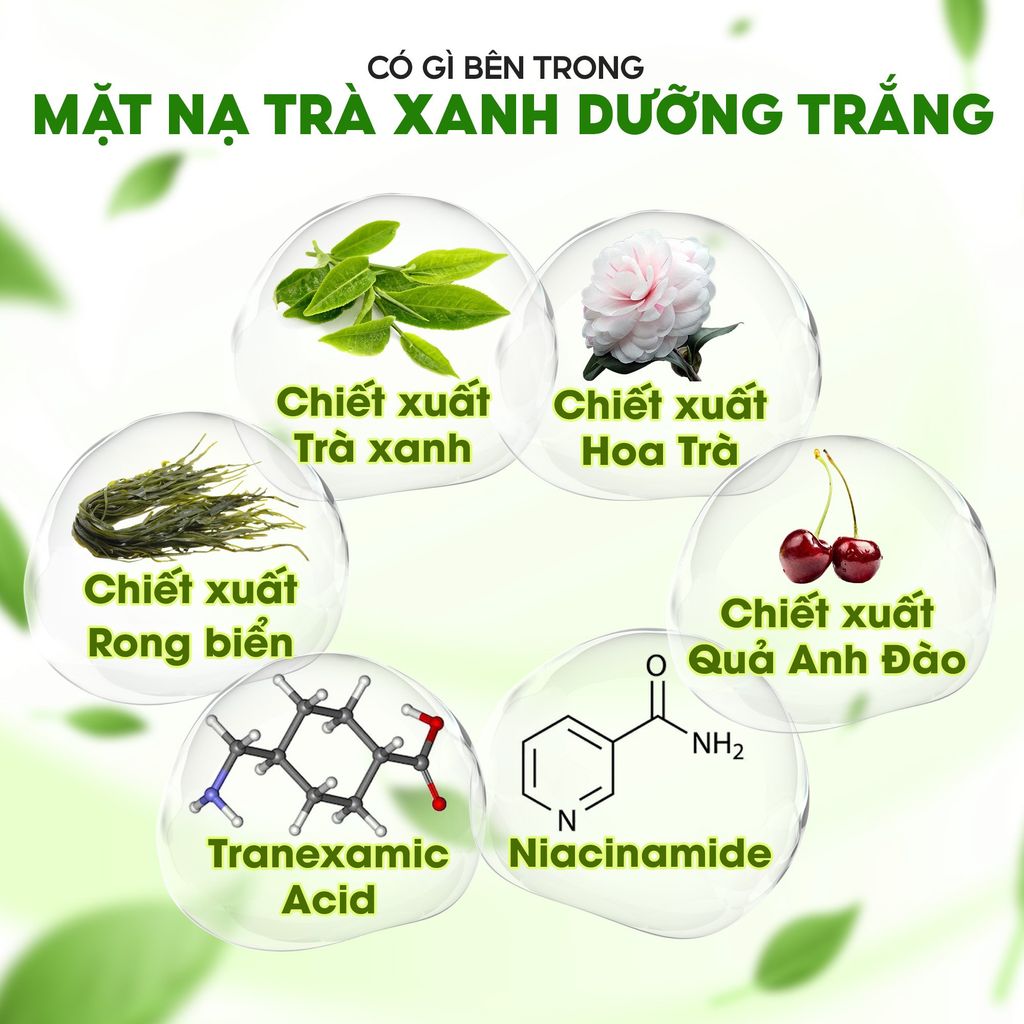 CB 8 MIẾNG MẶT NẠ TRÀ XANH SEXYLOOK - DƯỠNG SÁNG DA