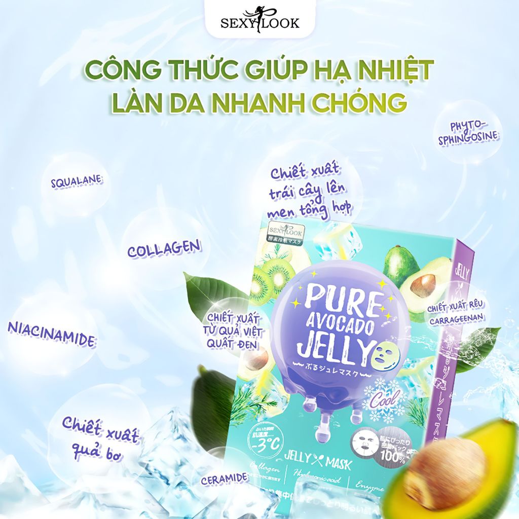 MẶT NẠ THẠCH JELLY BƠ - DỊU MỤN SE KHÍT LỖ CHÂN LÔNG