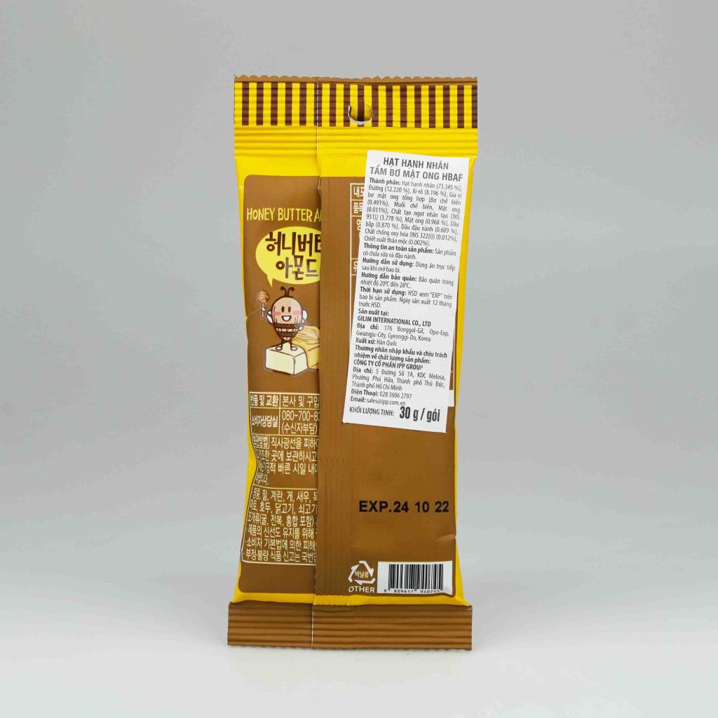 Hạt Hạnh Nhân Tẩm Bơ Mật Ong Tom's Farm Gói 30g