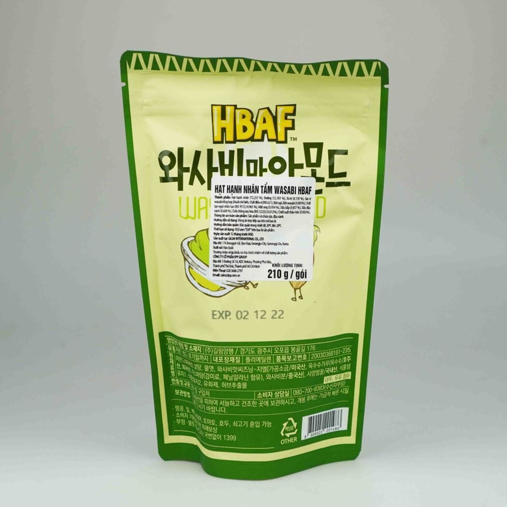 Hạt hạnh nhân tẩm wasabi Tom's Farm