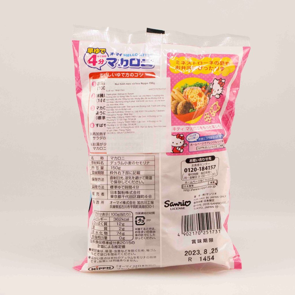 Nui hình mèo và hoa Nippn 150g