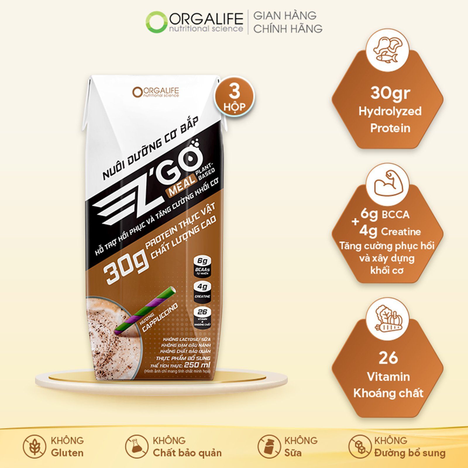  [Quà tặng] Z'go Meal Plant-Based Lốc 3 hộp 