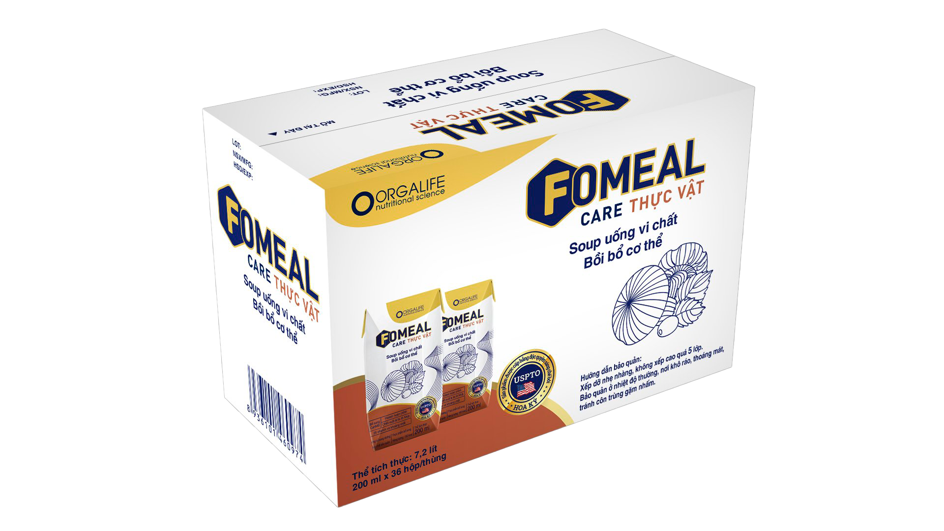  Fomeal Care Thực Vật - Soup Uống Dinh Dưỡng Cho Người Ăn Chay Đủ Chất - Thùng 36 Hộp 