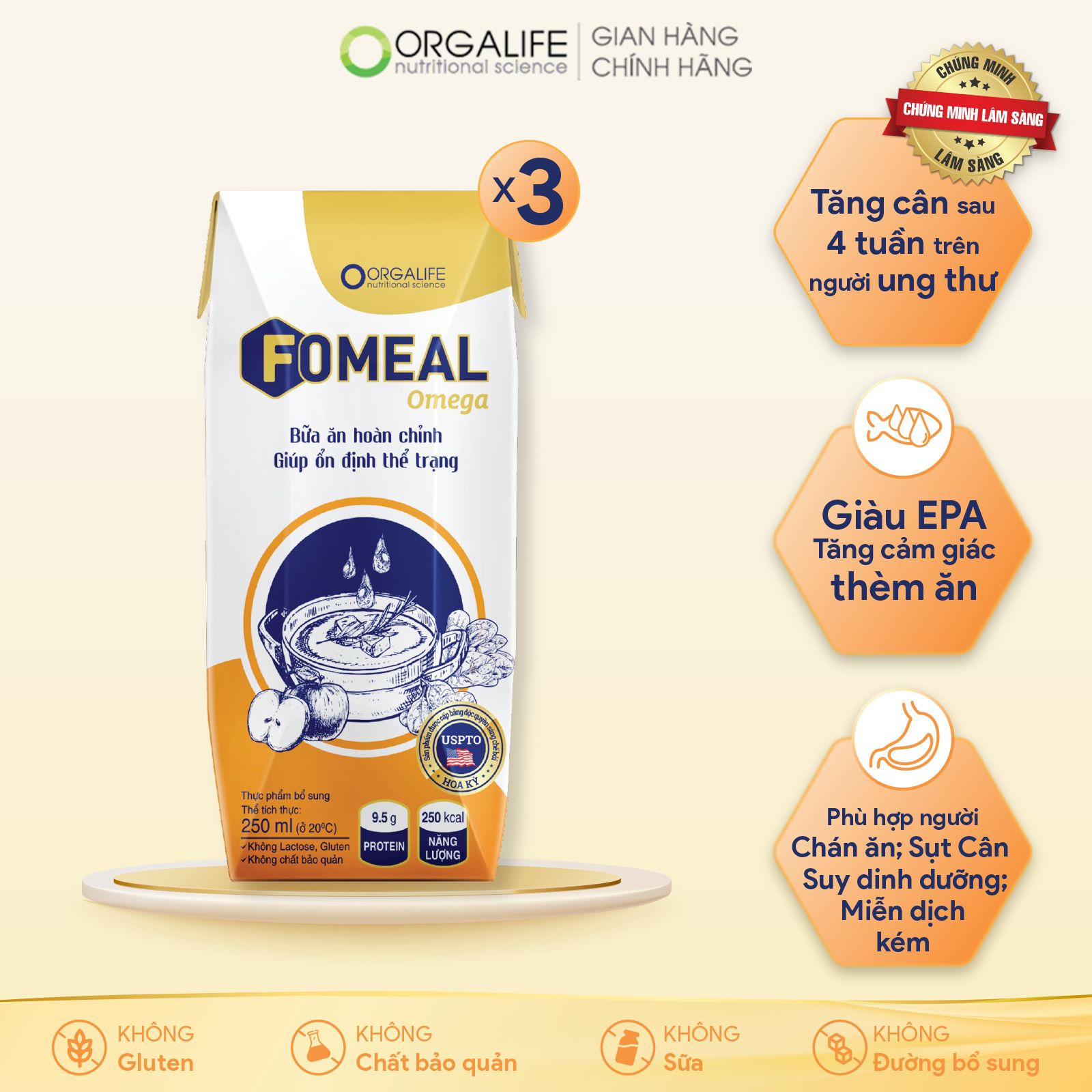  Date 20/7 - Thực phẩm dinh dưỡng Fomeal Omega Y Học - Hộp/250ml - Bữa ăn hoàn chỉnh, giúp ổn định thể trạng - Giao từ kho Hà Nội 