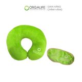  [Quà tặng] Combo gối cổ văn phòng & bịt mắt ngủ in Orgalife 