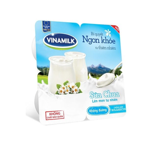 Sữa chua ăn không đường 100g lốc 4 hộp Vinamilk