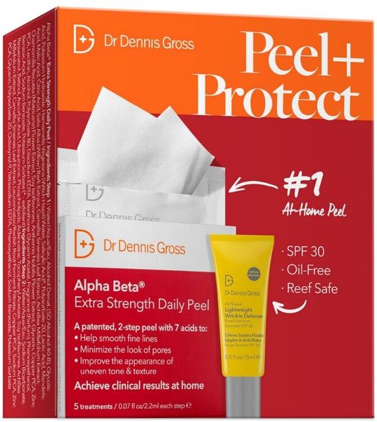  Set Peel và Kem Chống Nắng Dr. Dennis Gross Skincare Peel + Protect 