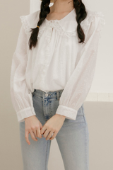 Heart dot lace blouse