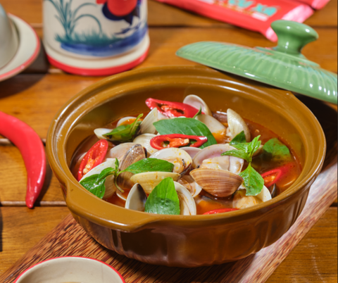  Nghêu Biển Hấp Thái 