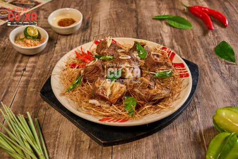  Sườn Cọng Bò Tơ Chiên Sả 