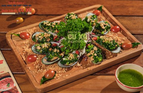 Vẹm Xanh Nướng Mỡ Hành 