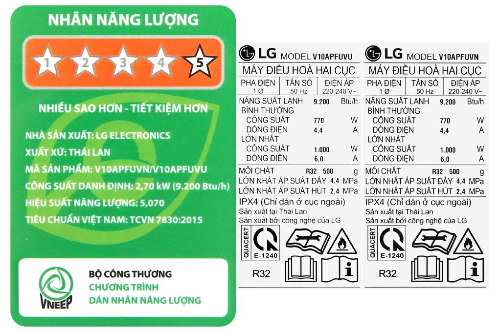 LG DUALCOOL™ Điều hòa Inverter 9.000 BTU (1.0HP) V10APFUV