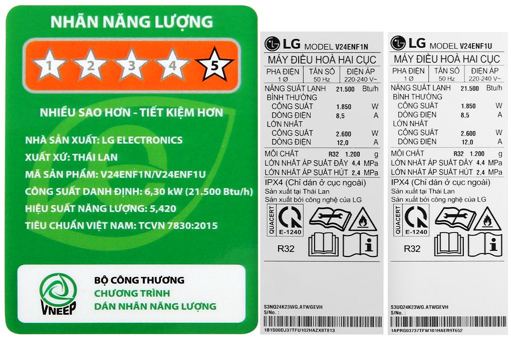 LG DUALCOOL™ Điều hòa Inverter 1 chiều 24,000 BTU (2.5HP) V24ENF1