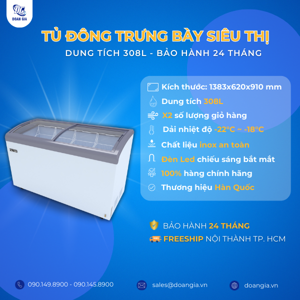 Tủ Đông Trưng Bày 308L KISTEM KIS-XSDR37F