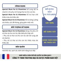 TPBVSK Special Mum Fer et Vitamines - Bổ sung sắt cho phụ nữ trước và sau khi sinh [Nhập khẩu Pháp]