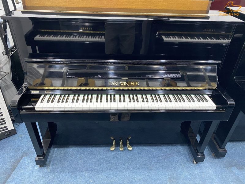 Earl Windsor W112 gloss black upright piano - Japanese