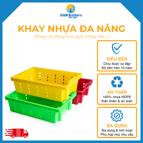  Khay Nhựa Đa Năng (Khay cá, sọt hoa quả...) 