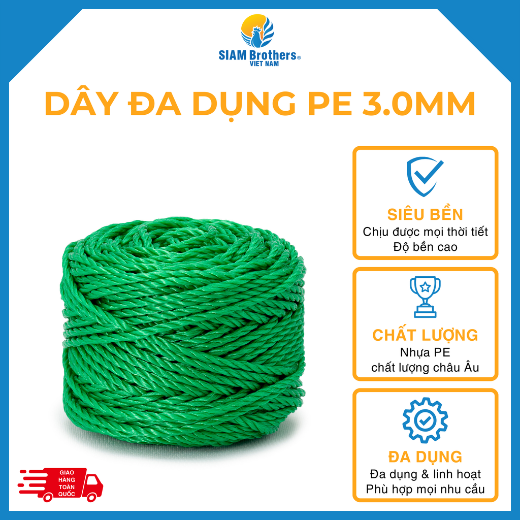 Dây Đa Dụng PE 03.0MM L3 - Xanh Lá