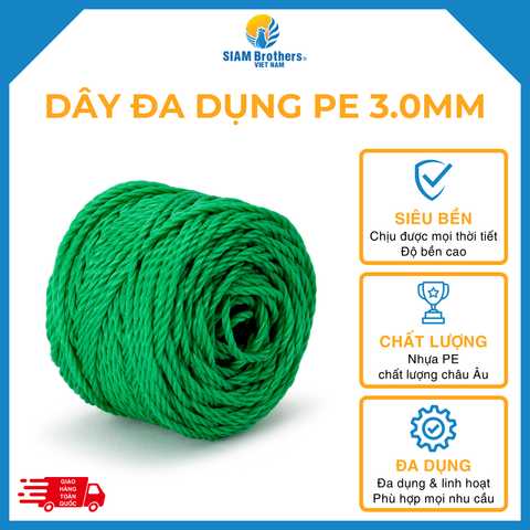  Dây Đa Dụng PE 03.0MM L3 - Xanh Lá 