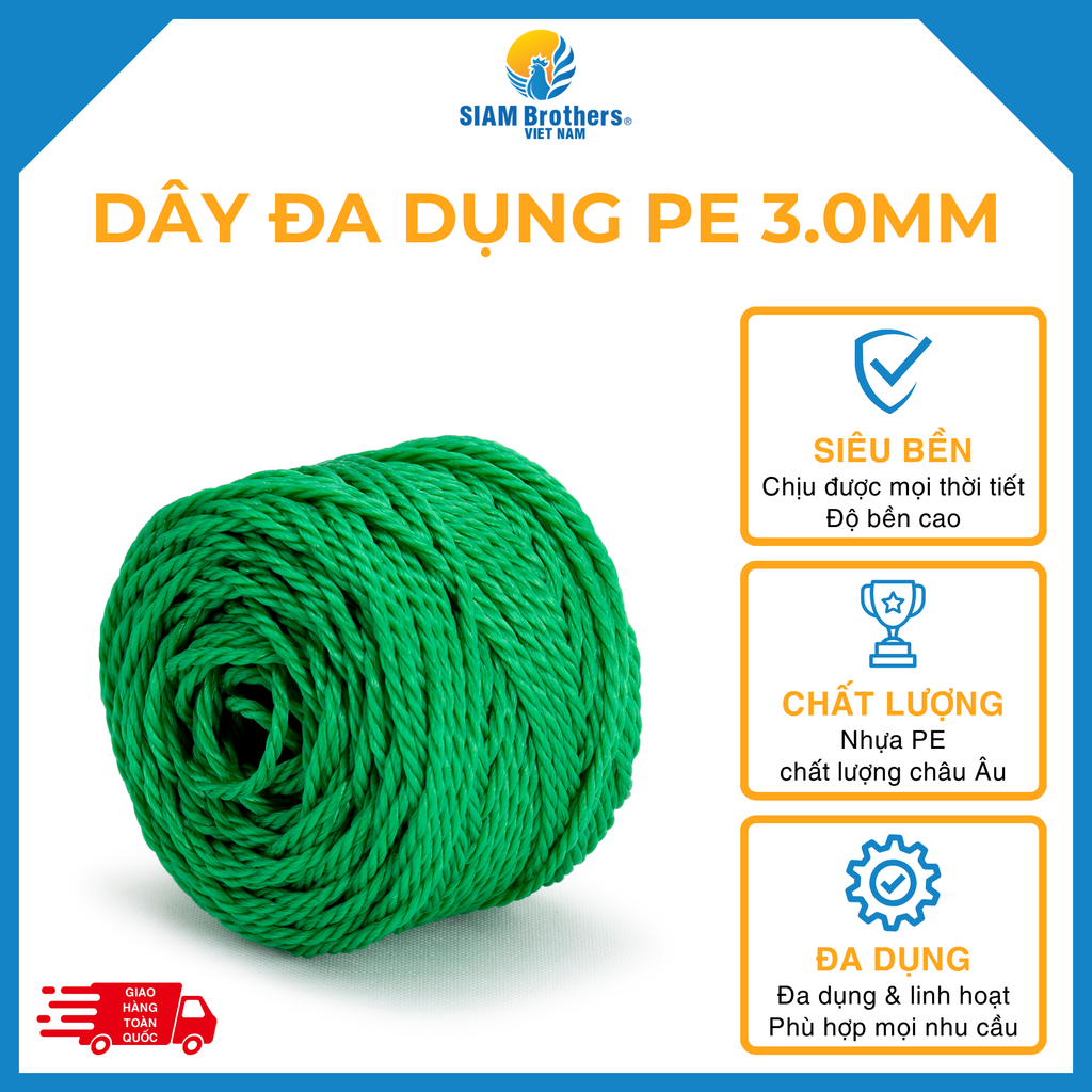 Dây Đa Dụng PE 03.0MM L3 - Xanh Lá