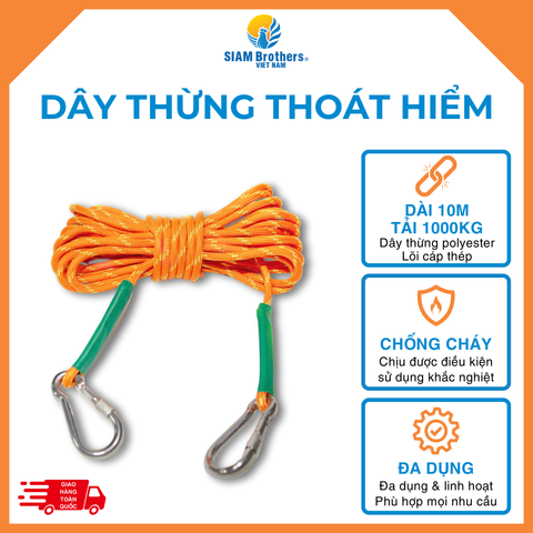  Dây Thoát Hiểm (lõi polytester cáp thép cường lực) 