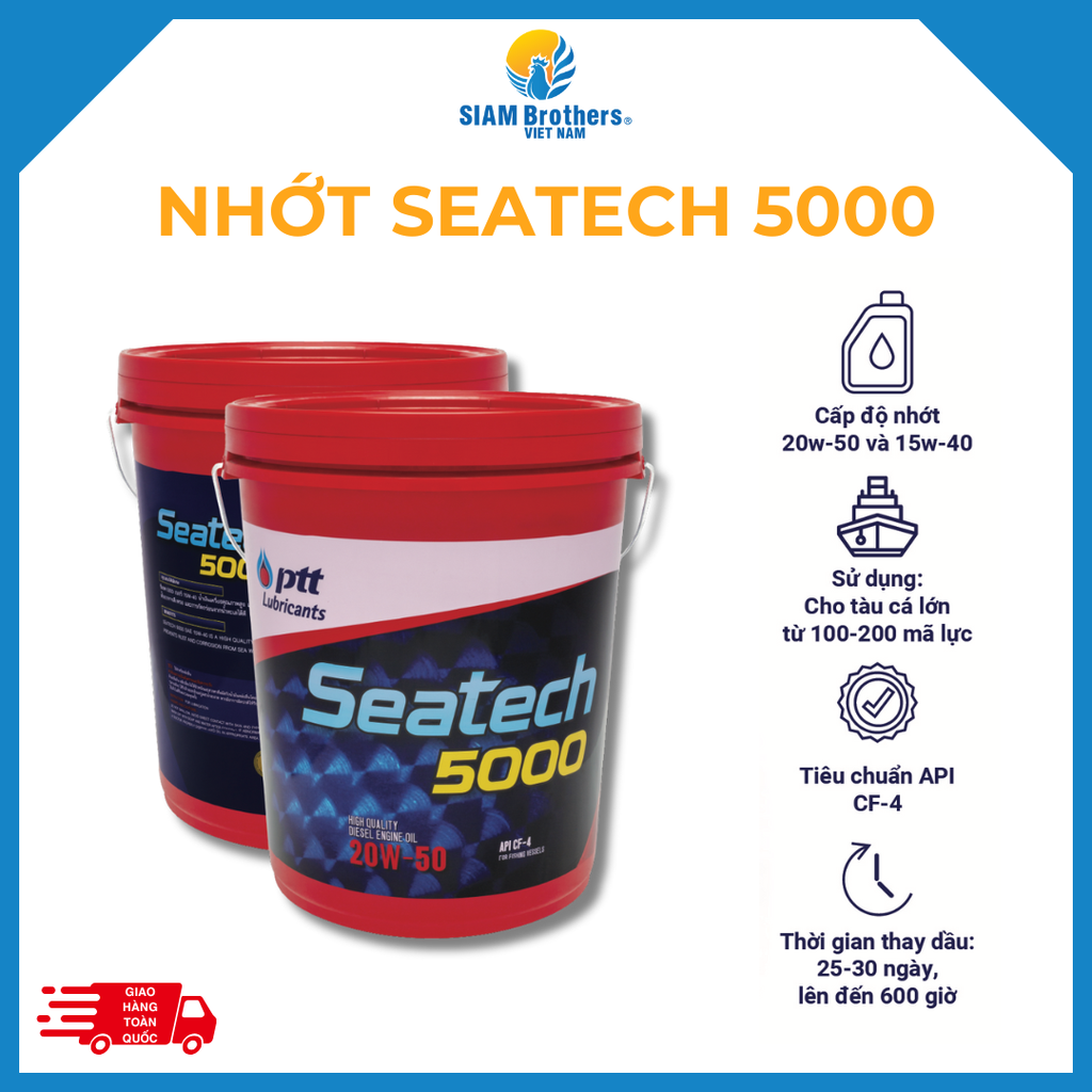 Dầu Nhớt PTT Seatech cho tàu cá (5000, 6000, 6500)