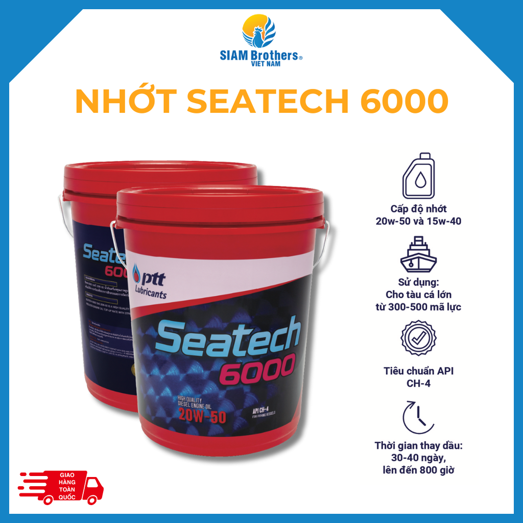 Dầu Nhớt PTT Seatech cho tàu cá (5000, 6000, 6500)