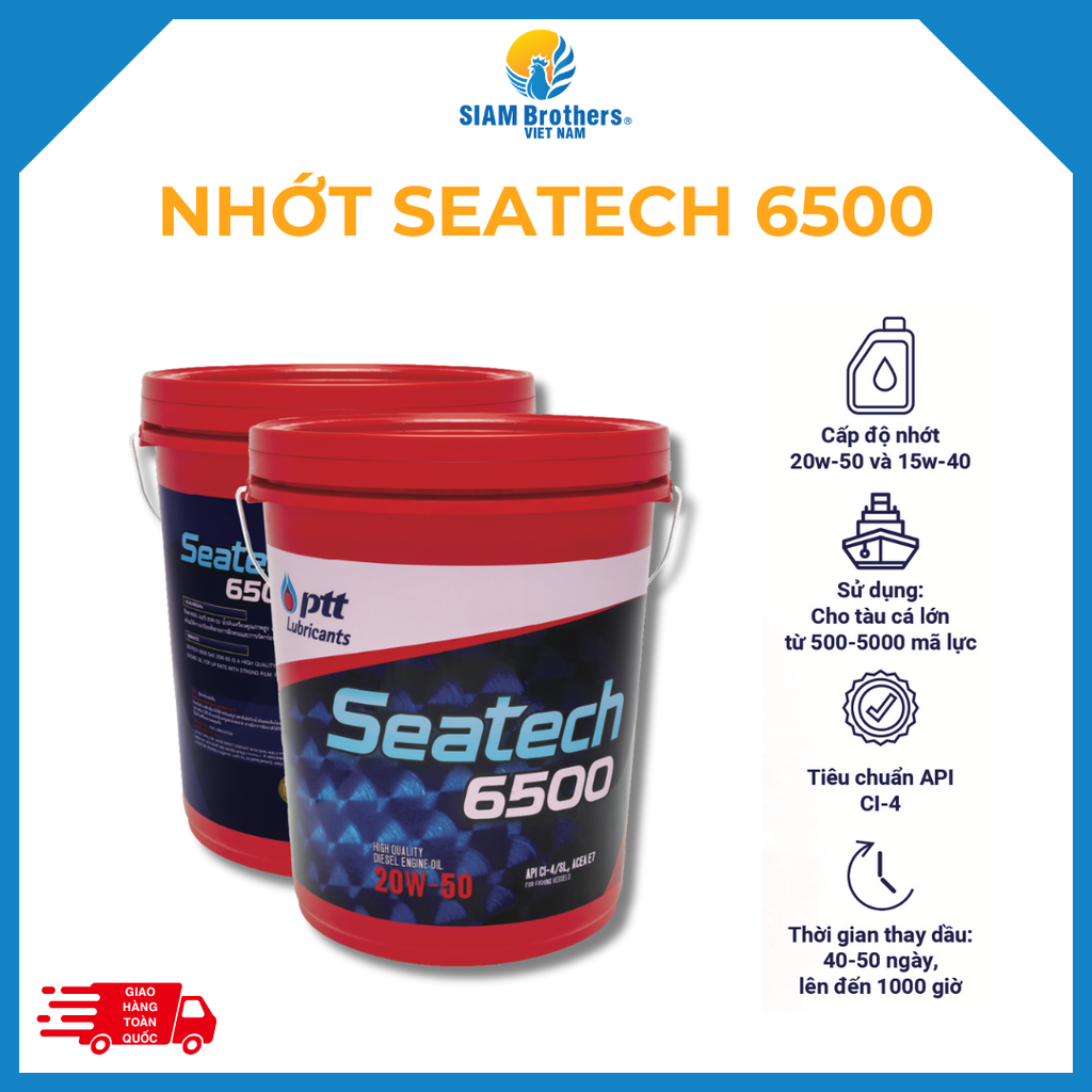 Dầu Nhớt PTT Seatech cho tàu cá (5000, 6000, 6500)