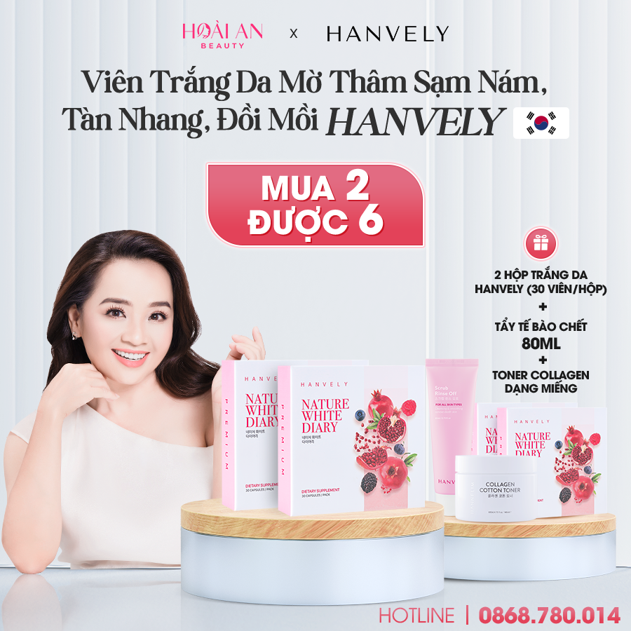 Viên uống trắng da mờ nám Hanvely