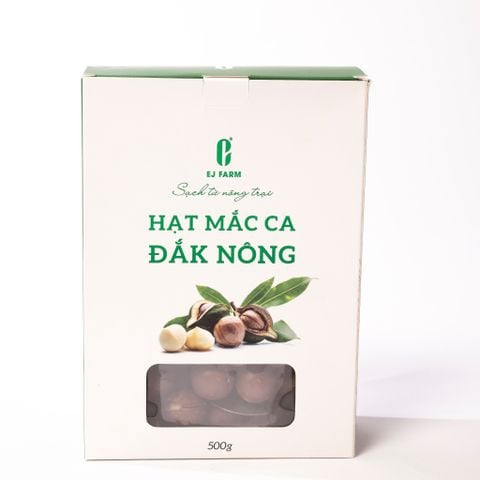  Hạt mắc ca Đắk Nông EJ Farm - hộp xanh trắng 500g 