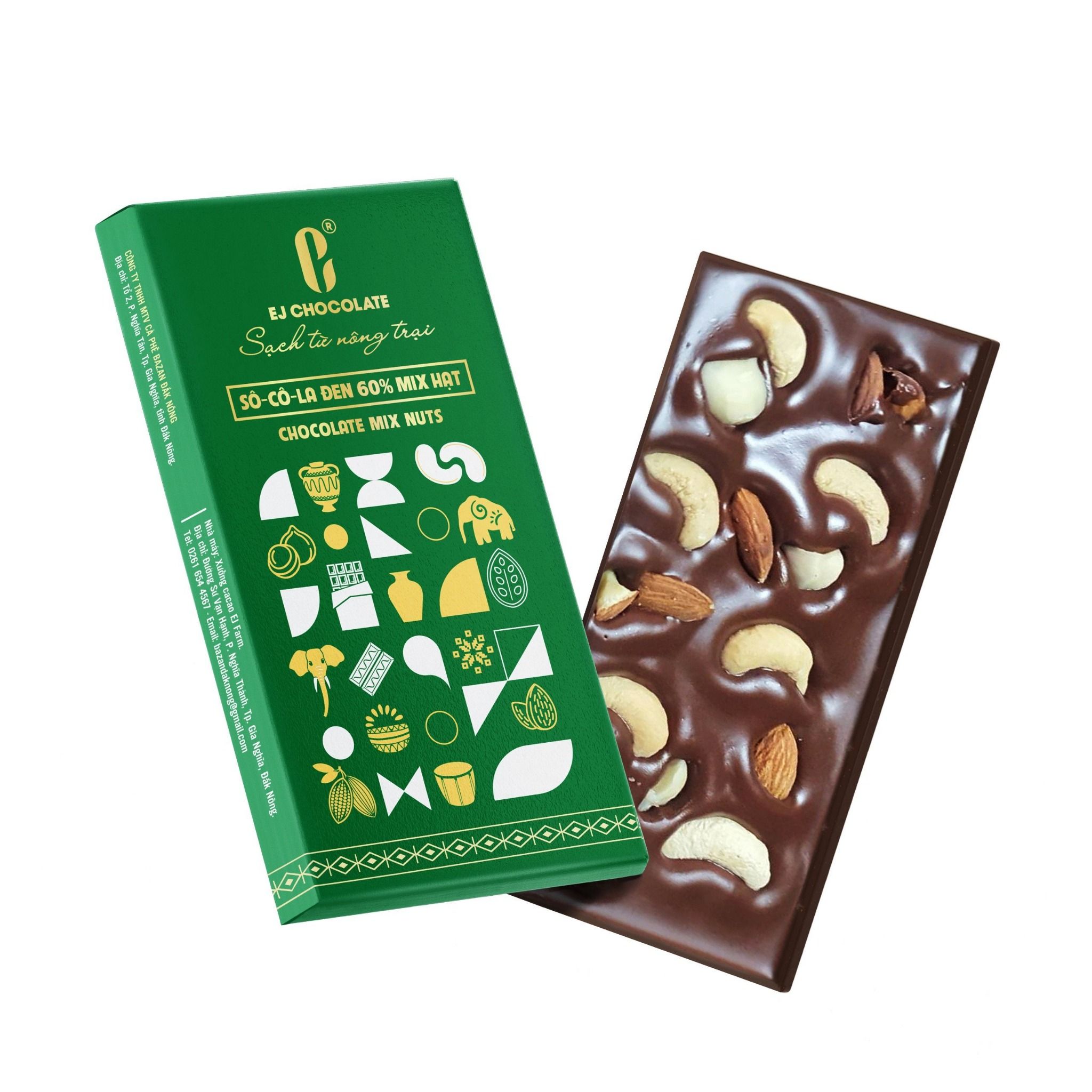 Socola đen 60% mix hạt  EJ FARM (Enjoy Chocolate)