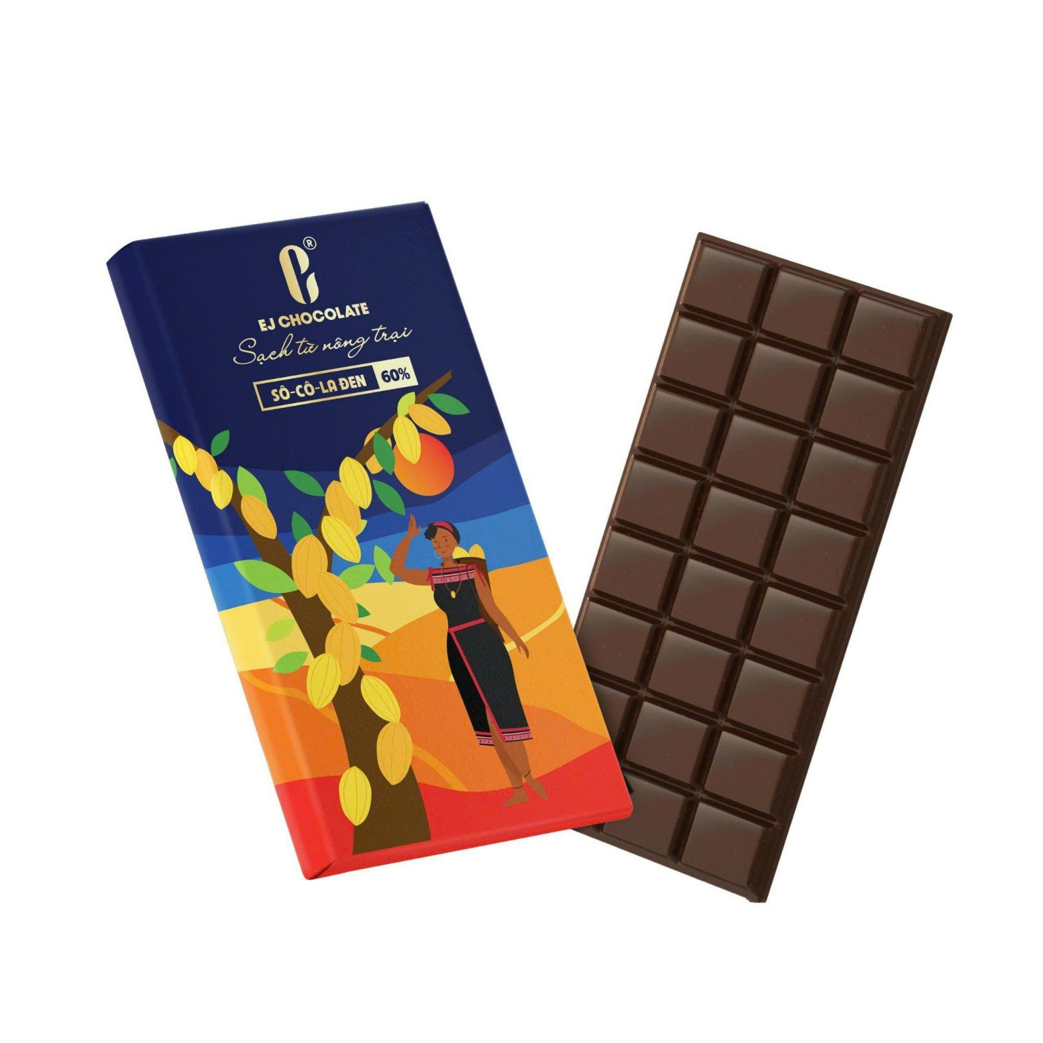 Socola đen 60% cô gái M'Nông  Enjoy Chocolate