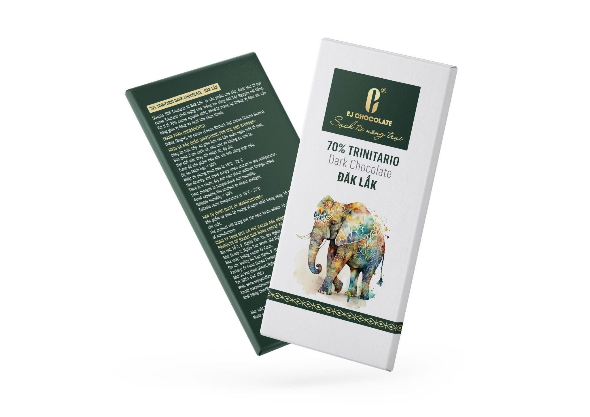 Socola Trinitario 70% Đắk Lắk EJ Chocolate (EJ FARM)